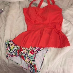 high waisted bathing suit